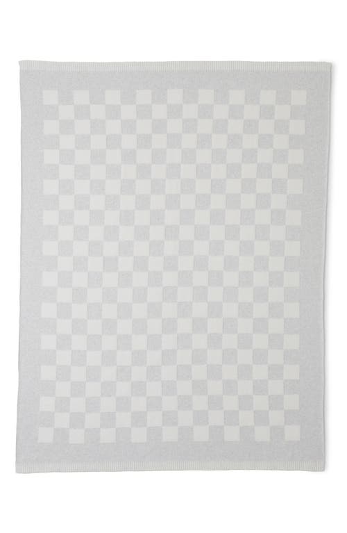 barefoot dreams CozyChic™ Checkered Cotton Blend Throw Blanket in Gray-Cream at Nordstrom
