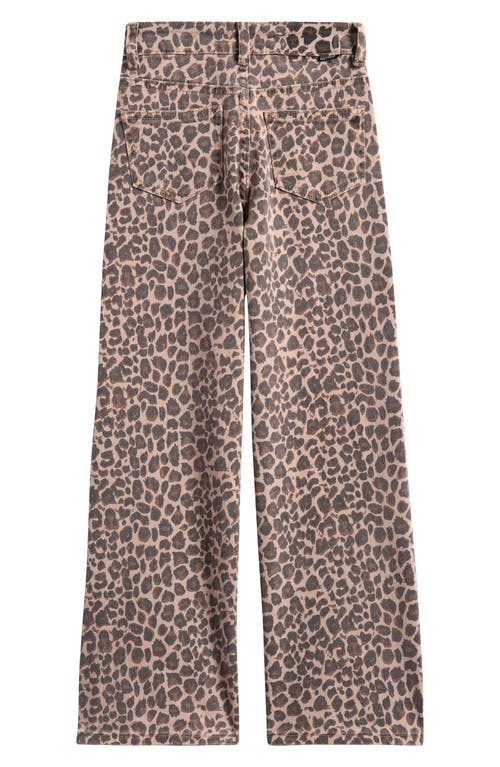 Vintage Havana Kids' Leopard Print Straight Leg Jeans In Brown