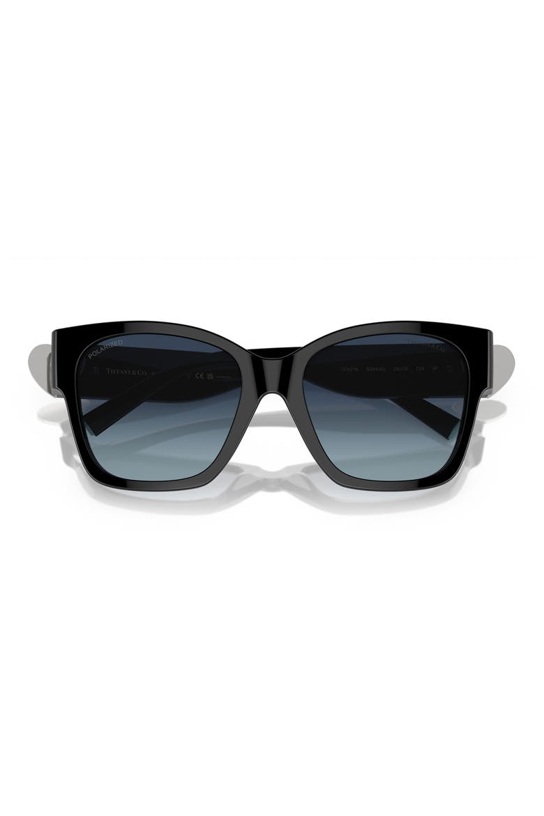 54mm Gradient Polarized Square Sunglasses, Alternate, color, BLACK