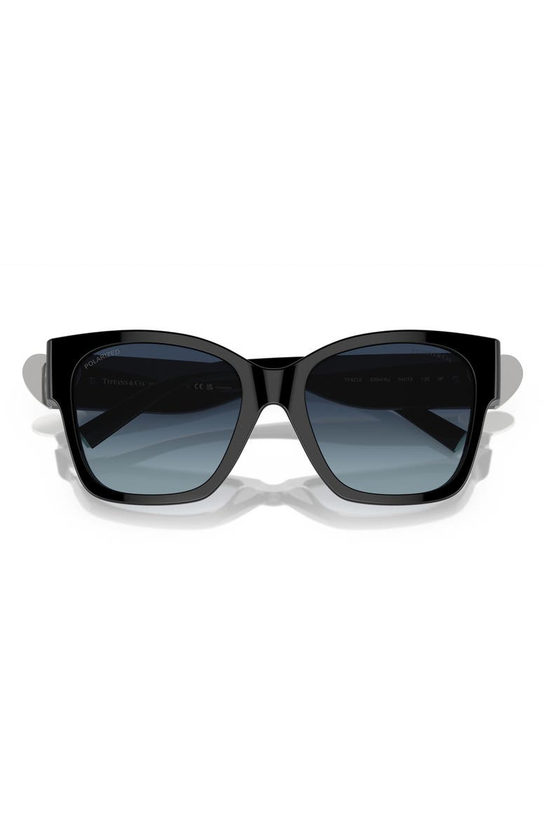 Tiffany & Co. 54mm Gradient Polarized Square Sunglasses, Alternate, color, Black