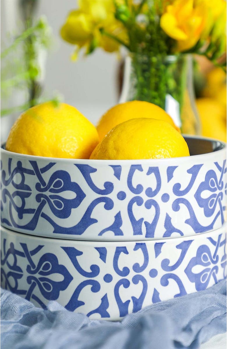 Stone Lain Tropea Stoneware 12-Piece Dinnerware Set, Alternate, color, Blue