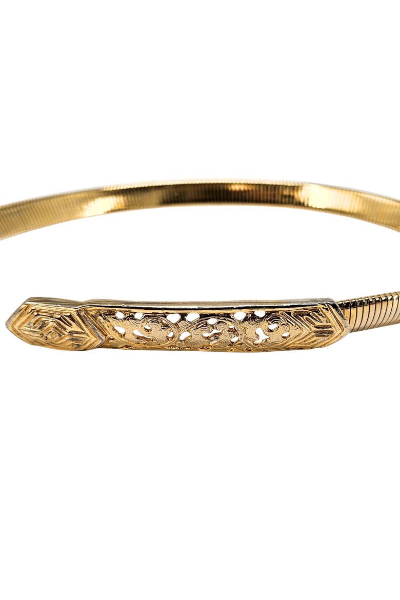 Vintage 1970s Gold-Tone Stretch Snake Belt, Alternate, color, Gold