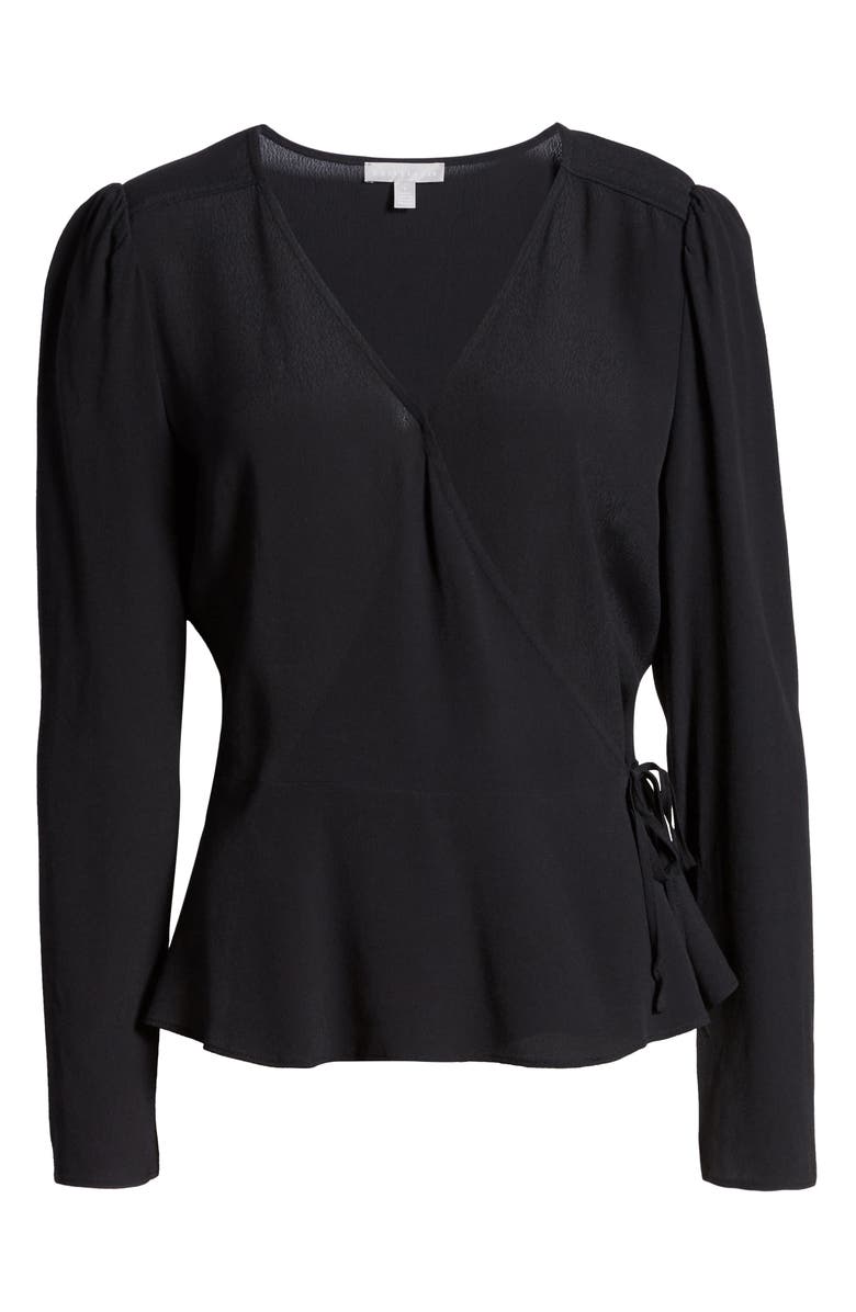 Chelsea28 Long Sleeve Wrap Top, Alternate, color, 