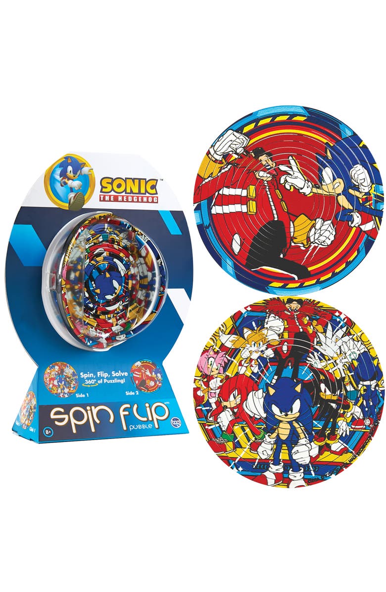 Spin Flip Sonic & Dr. Eggman 2In1 Doublesided Puzzle,8+, Alternate, color,