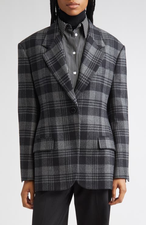 Daria Plaid Oversize Virgin Wool Blazer