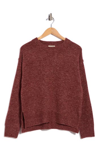Max Studio Drop Shoulder Sweater In Burgundy