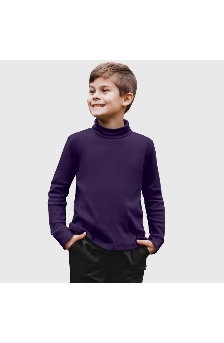 CITY THREADS Boys and Girls Soft Cotton Turtleneck, Main, color, Purple
