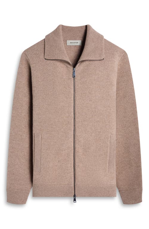 Bugatchi Wool Blend Zip Cardigan In Gray