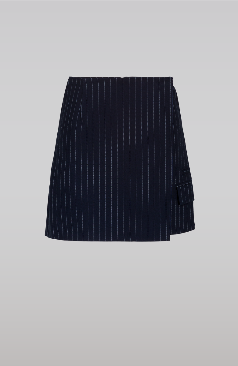 SAEMDI Pinstripe Skirt, Main, color, Navy