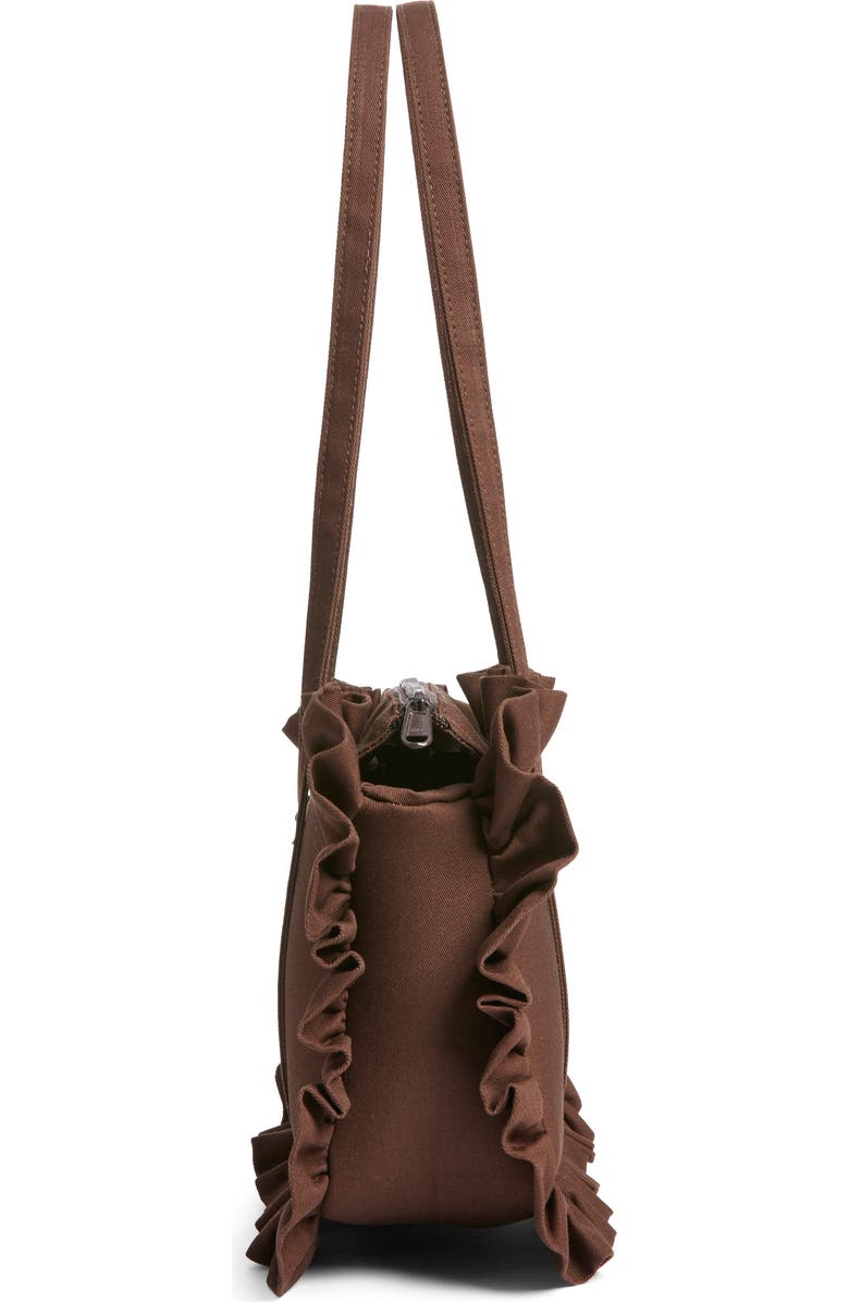 Baggy London Ruffle Twill Bowler Bag, Alternate, color, Brown