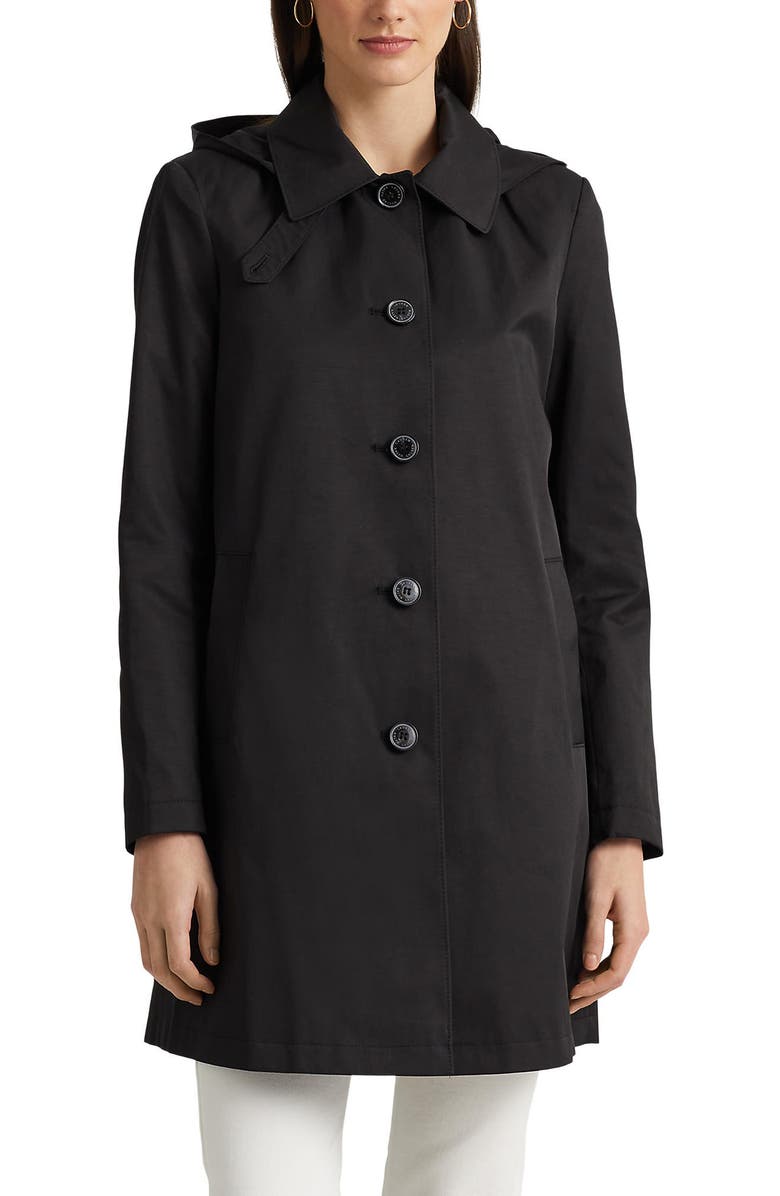 Lauren Ralph Lauren Balmacaan Single Breasted Raincoat, Alternate, color, 