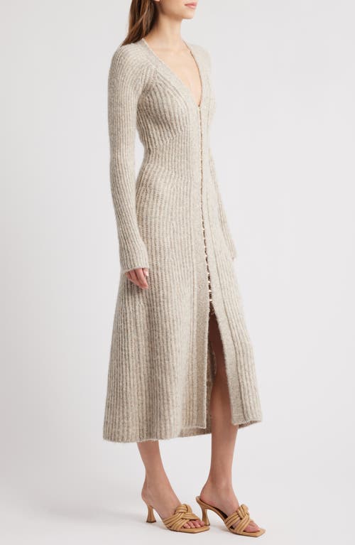 Shop Cult Gaia Bessiana Wool Blend Long Sleeve Sweater Dress In Fog