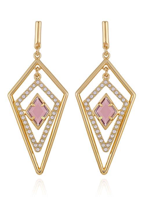 Vince Camuto Gold-tone Diamond Shaped Drop Earrings In Gold
