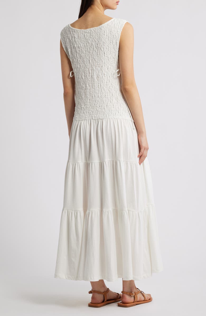 Free People Sterling Smocked Side Tie Maxi Dress, Alternate, color, Ivory