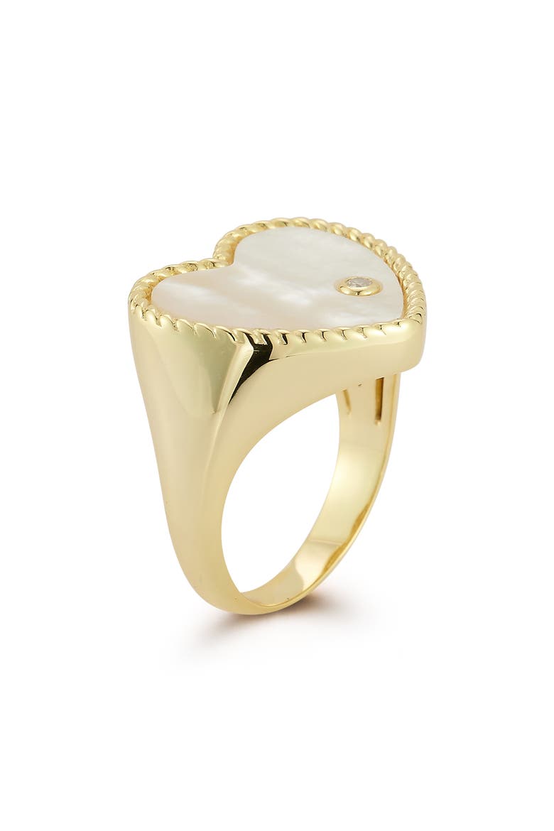 Mother-of-Pearl Heart Ring, Alternate, color, GOLD
