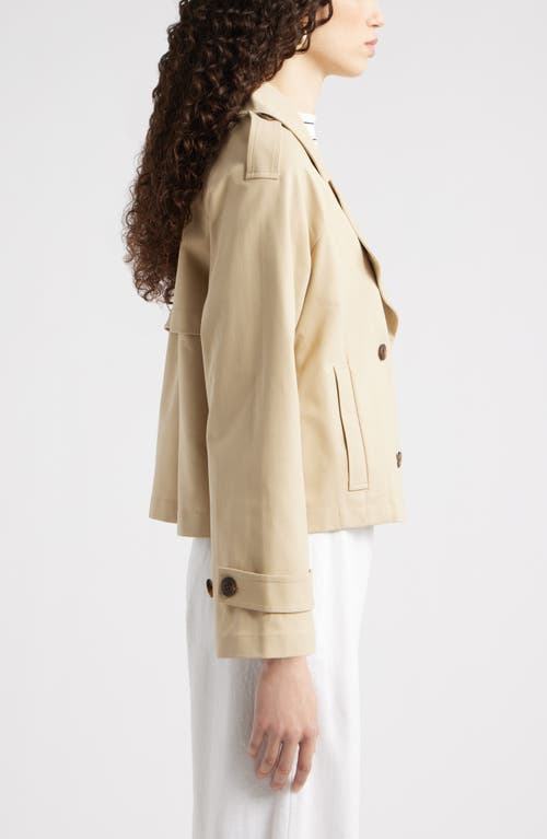 Nordstrom Crop Stretch Cotton Trench Coat