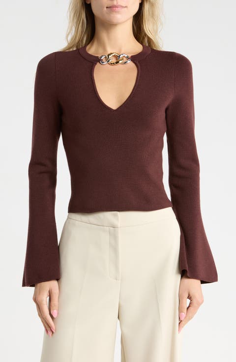 Evren Chain Neck Merino Wool Top