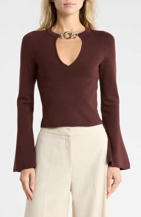 Evren Chain Neck Merino Wool Top