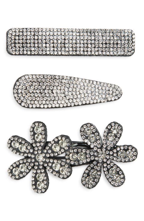 Kids' 3-Pack Crystal Hair Clips