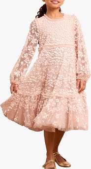 Needle & Thread Maeva Long Sleeve Kids Dress
