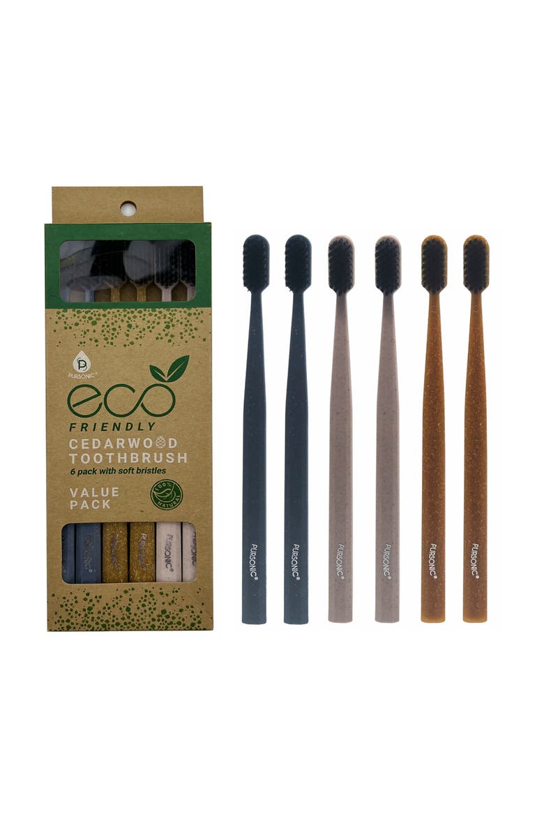 100% Eco-friendly Cedarwood Toothbrushes, Alternate, color, Multicolor