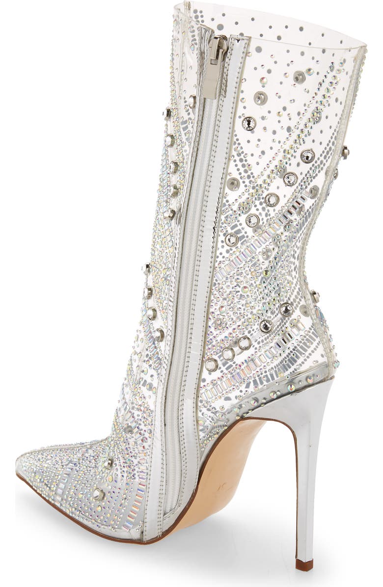 AZALEA WANG Nabila Crystal Clear Pointed Toe Boot, Alternate, color,