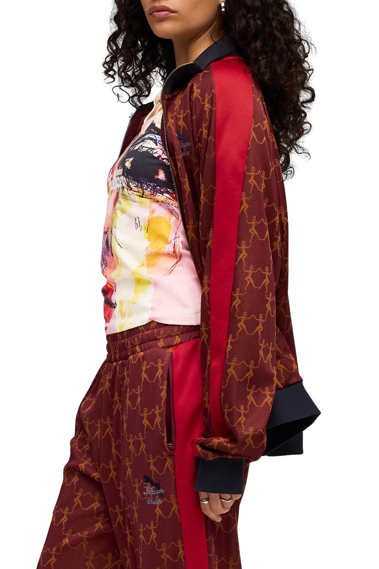 x KidSuper T7 Track Jacket, Alternate, color, RUBY SHIMMER