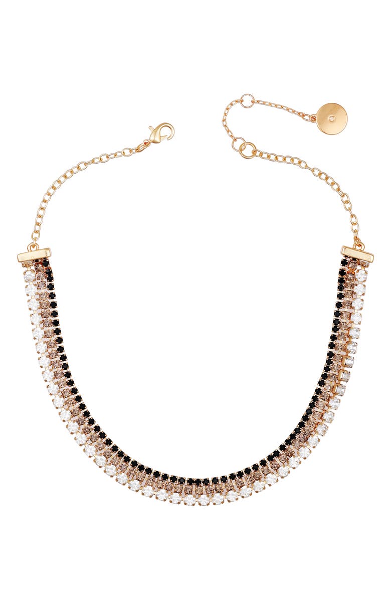 Vince Camuto Crystal Choker Necklace, Alternate, color, Gold Tone