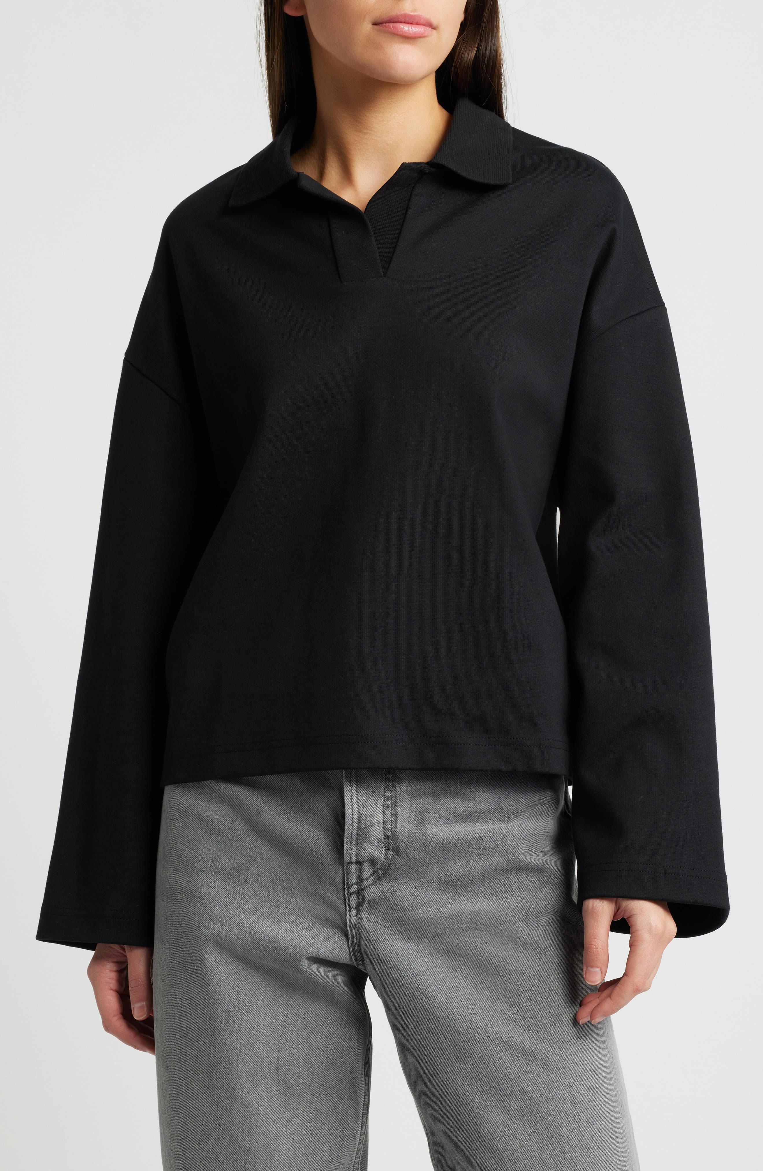 COS Cotton Jersey Rugby Shirt (Women) | Nordstromrack