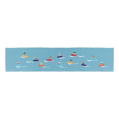Hang Loose Surfer Embroidered Table Runner