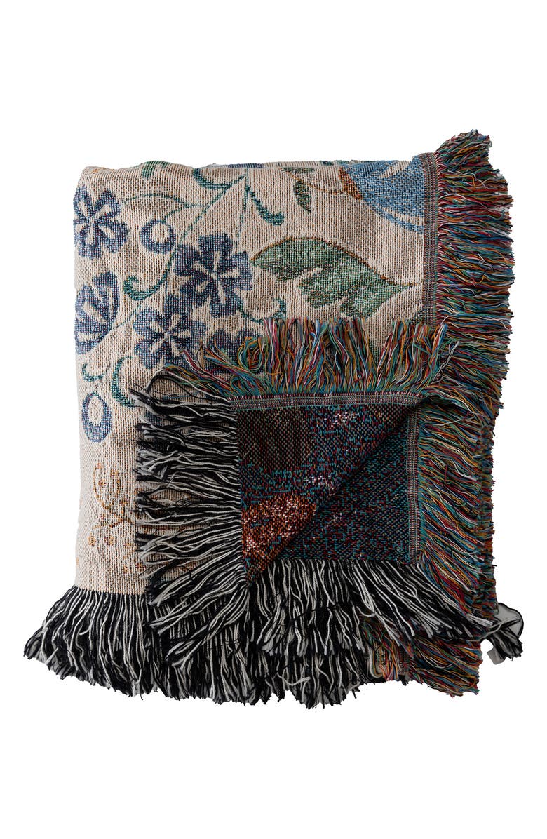 Deny Designs Pimlada Phuapradit Winter Garden Fringe Throw Blanket, Alternate, color, Beige