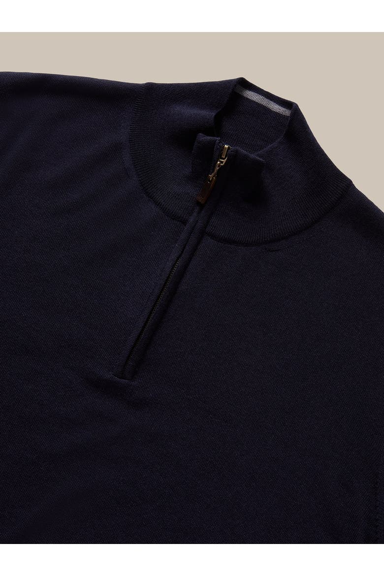 Eastwood Quarter Zip Sweater, Alternate, color, Navy with Gray Tipping
