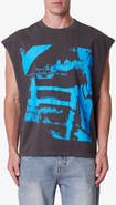 mnml Sleeveless Distressed Graphic Cutoff T-Shirt