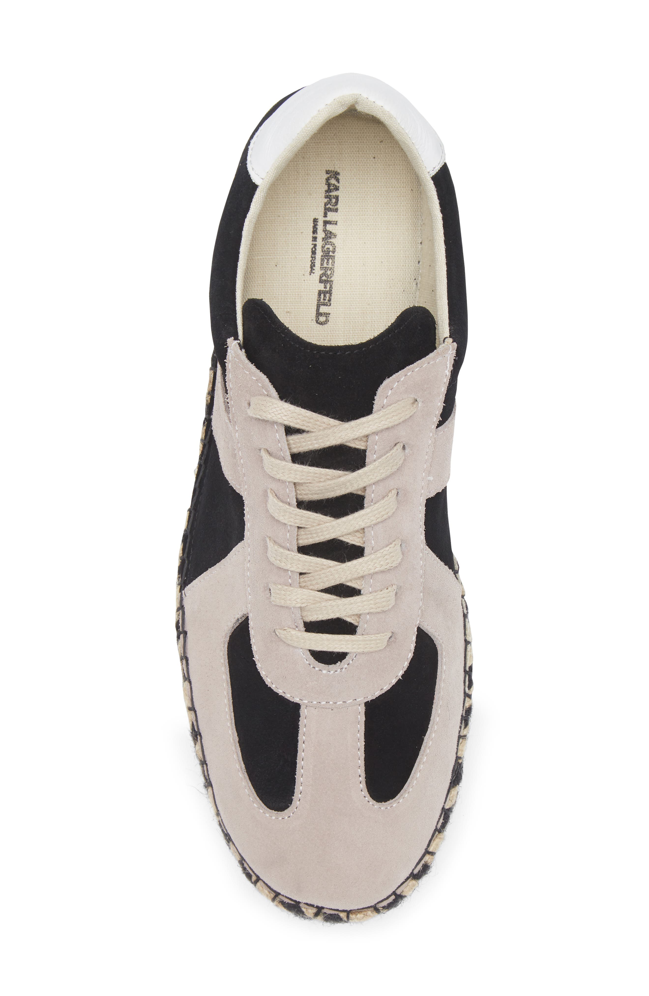 KARL LAGERFELD PARIS Colorblocked Espadrille Sneaker, Alternate, color, Black