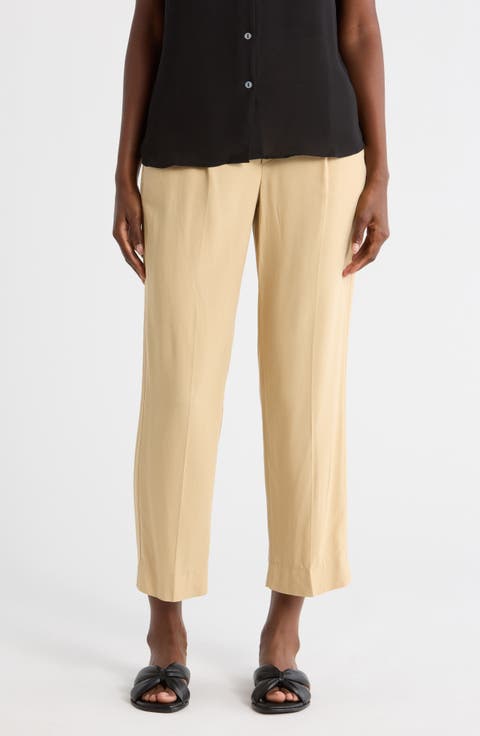 Pleated Cropped Pants