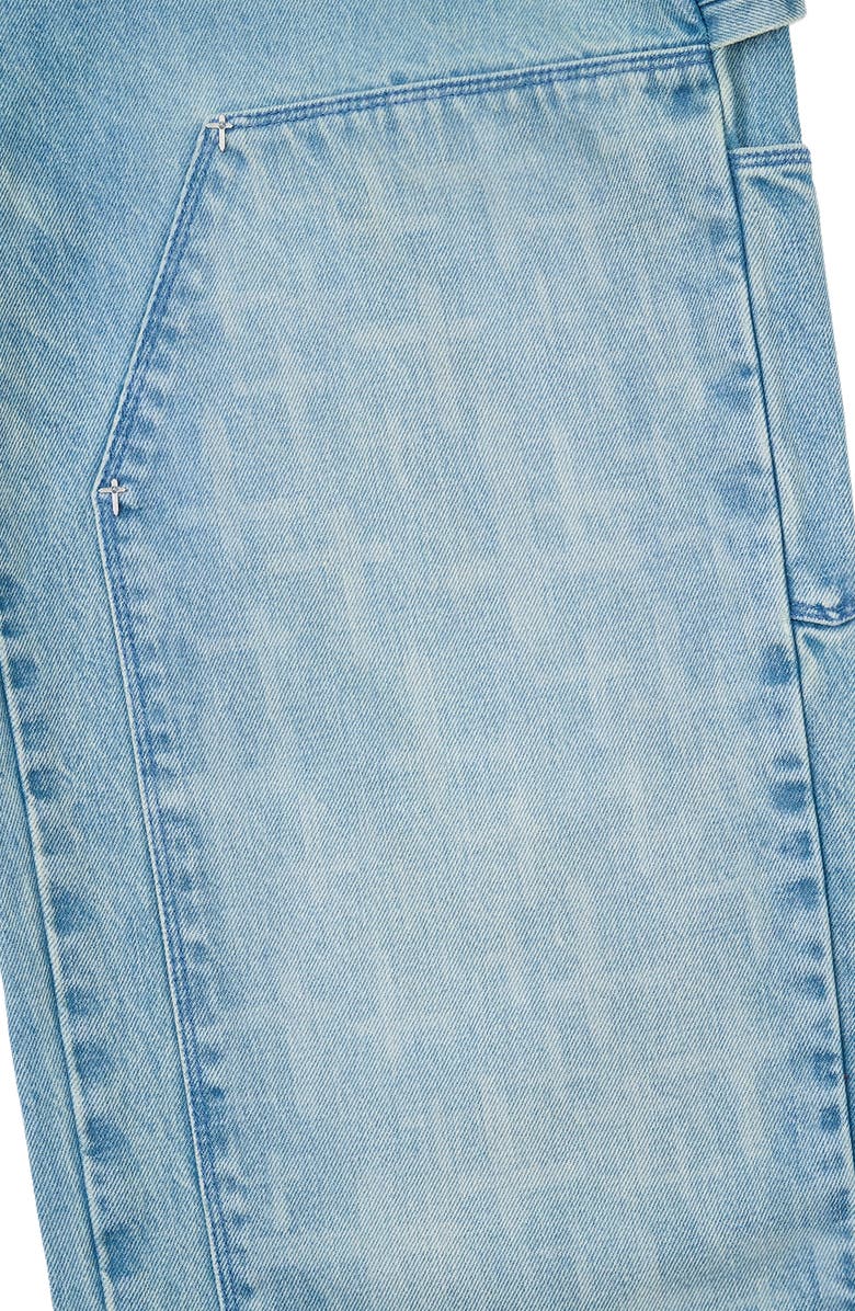 RtA Santiago Relaxed Straight Leg Carpenter Jeans, Alternate, color, Ocean Mist Cross Cut