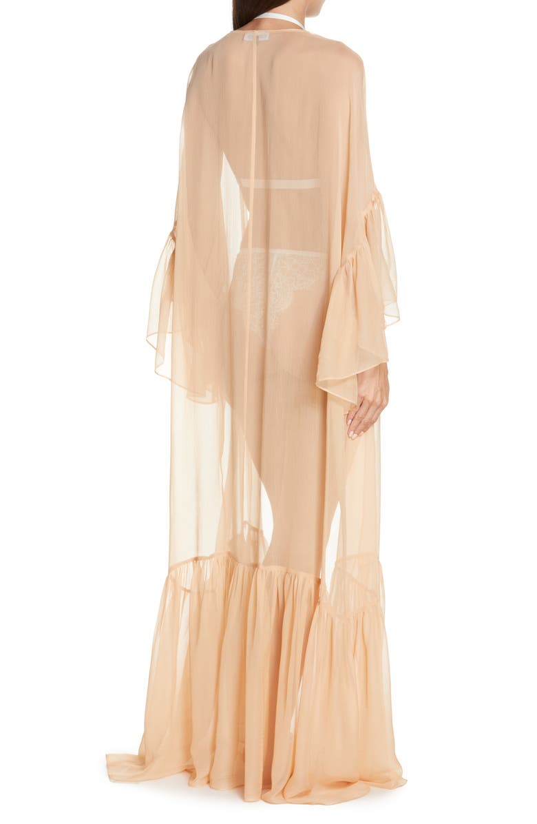 SUZY BLACK Birdie Silk Chiffon Duster Robe, Alternate, color,