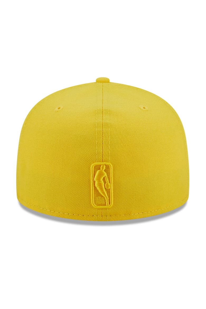 Men's New Era Yellow Brooklyn Nets Color Pack 59FIFTY Fitted Hat, Alternate, color, Yellow