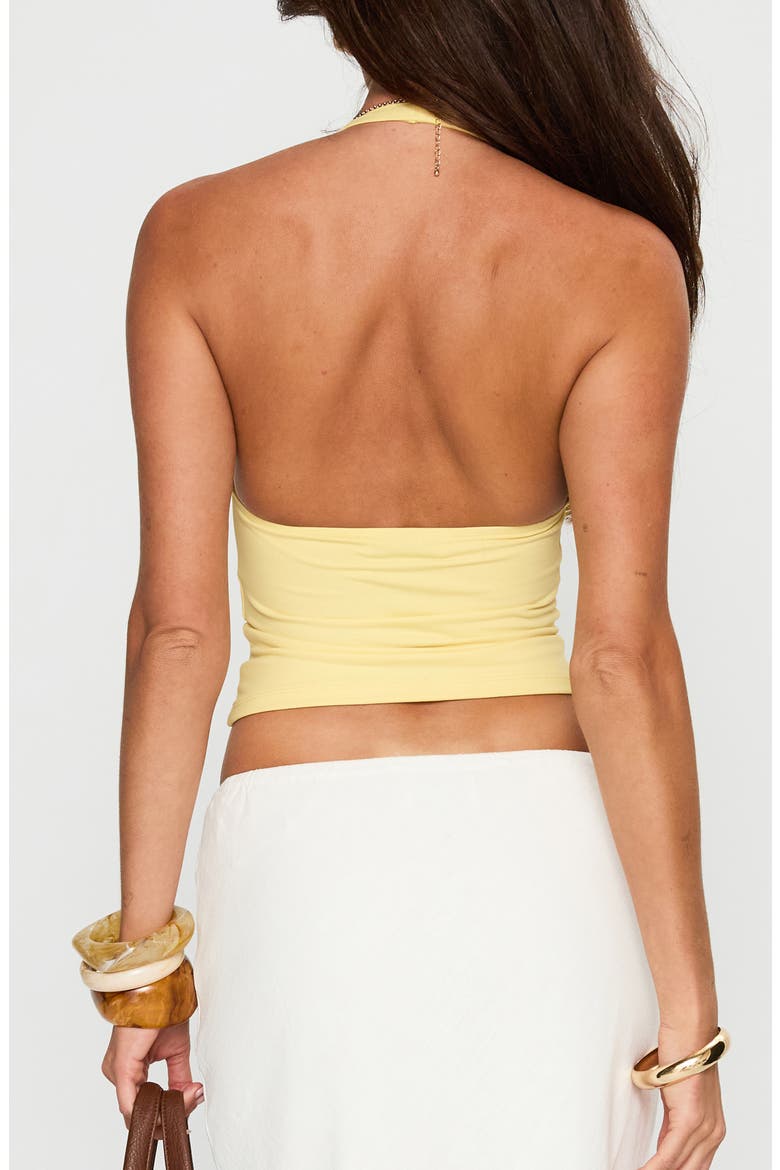 Impress Me Crop Halter Top, Alternate, color, LEMON
