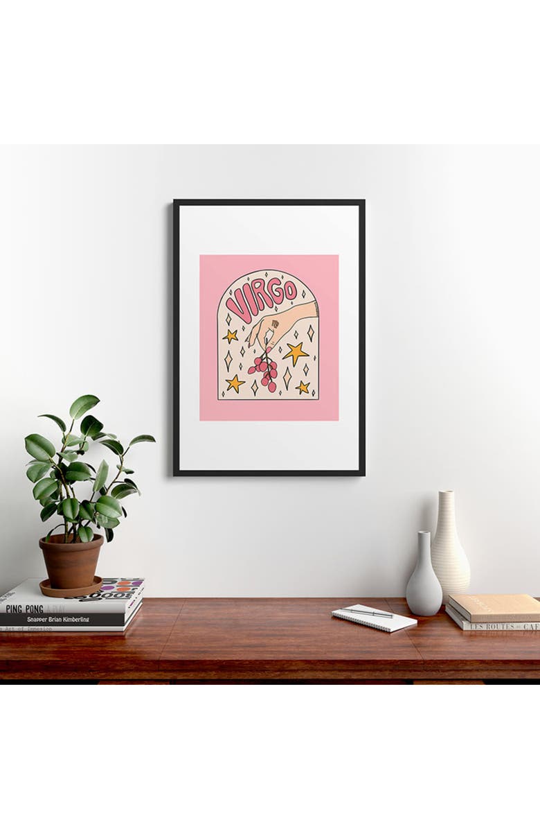 Deny Designs 'Virgo Lychee Doodle' by Meg Framed Wall Art, Alternate, color, White