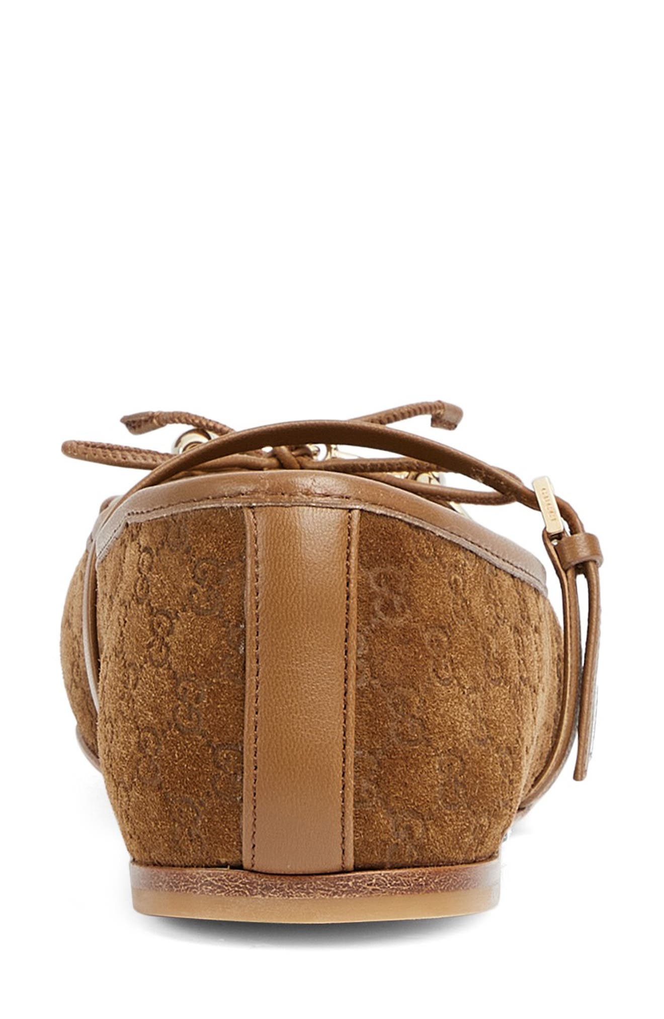 Gucci Horsebit Suede Ballet Flat, Alternate, color, Taupe