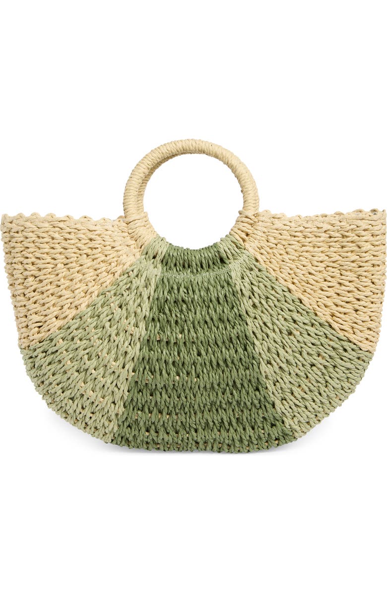 ALESSIA BIANCHI East/West Straw Tote, Alternate, color, Grass Multi