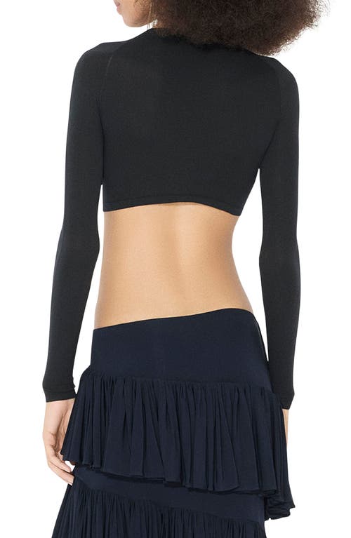 Alaïa Alaia Womens Noir Alaia Slim-fit Cropped Wool-blend Cardigan In Noir Alaia