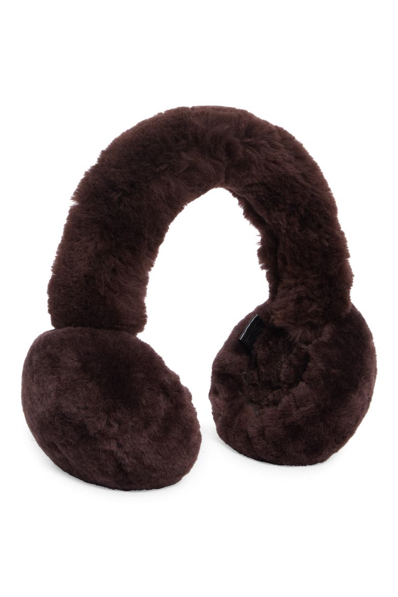 Shearling Earmuffs, Main, color, BROWN