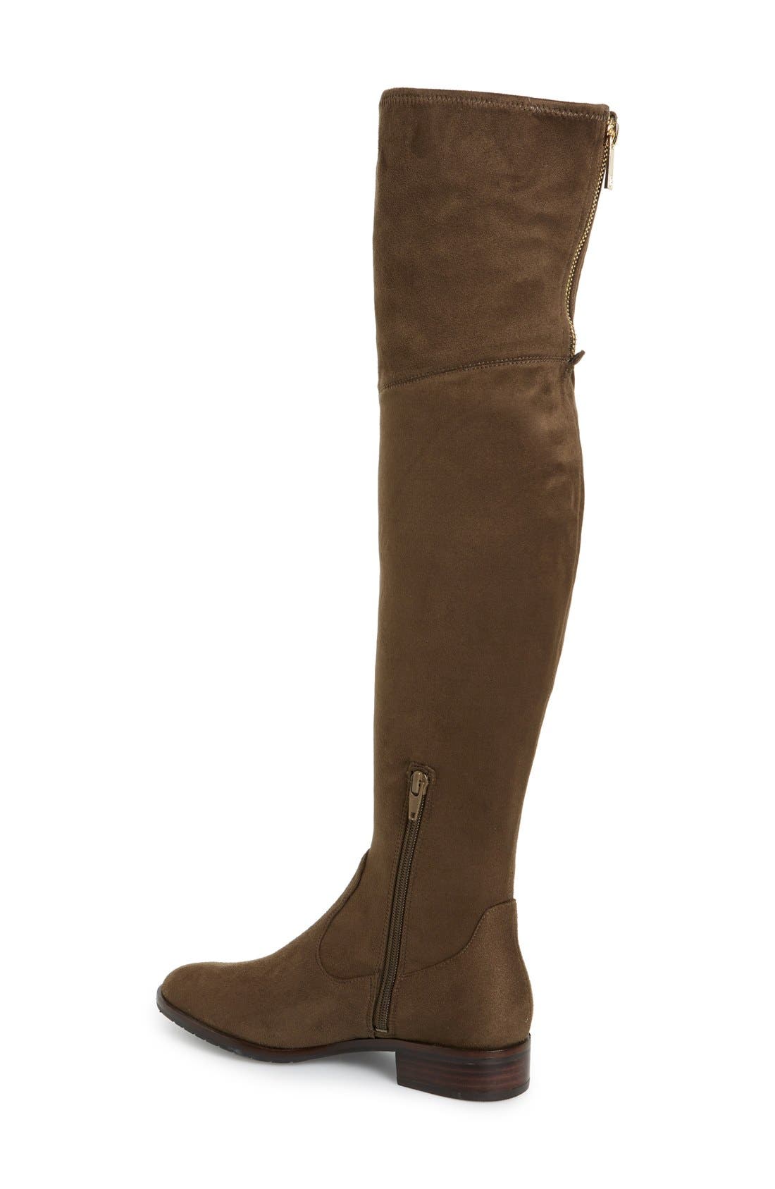 'Livi' Faux Suede Over the Knee Boot, Alternate, color, OLIVE FABRIC