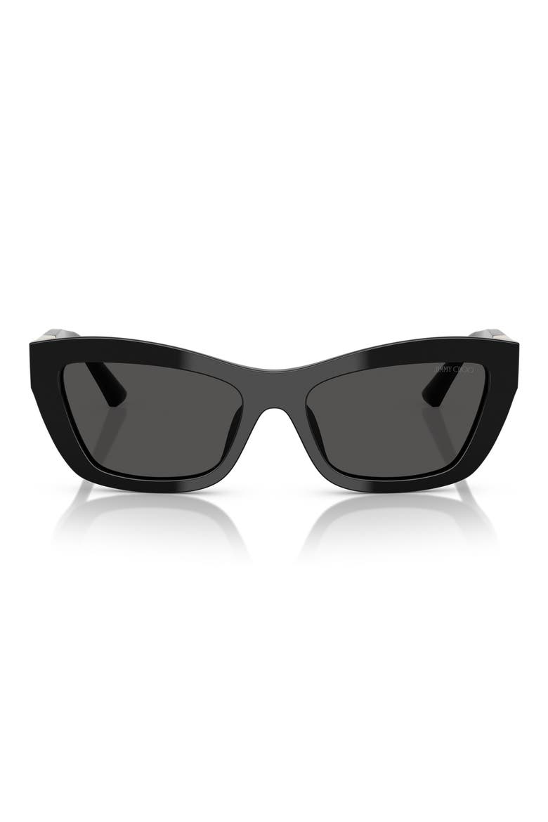 54mm Cat Eye Sunglasses, Main, color, BLACK