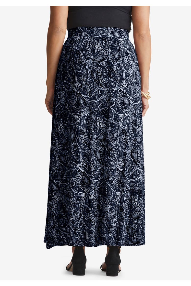 Everyday Stretch Knit Maxi Skirt, Alternate, color, NAVY