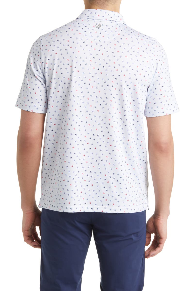 Johnston & Murphy XC4<sup>®</sup> Skull Print Performance Golf Polo, Alternate, color, Lt. Blue