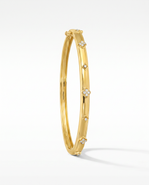BY ADINA EDEN Diamond Scattered Clover Accent Bangle Bracelet 14K