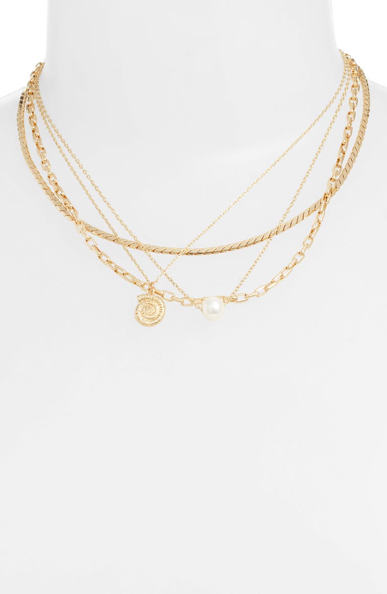 Something Navy Four-Tier Seashell Necklace, Alternate, color,